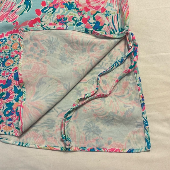 🐟 {L} LILLY PULITZER Donna Tunic Serene Blue Pink Gypsea Fish ⭐️FINAL PRICE⭐️ - Picture 6 of 13